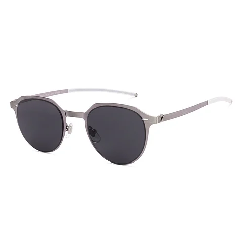 Brushed Silver Half Rim Round